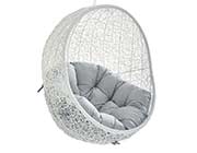 Swing Outdoor Patio Lounge Chair in White MW Ribbon