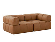 Brown Leather Modular Sofa VG Bennet