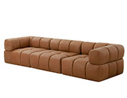 Brown Leather Modular Sofa VG Bennet