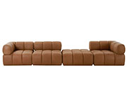 Brown Leather Modular Sofa VG Bennet