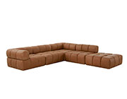 Brown Leather Modular Sofa VG Bennet