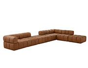 Brown Leather Modular Sofa VG Bennet