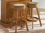 Bar Stool Tan Fabric Oak Finish