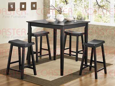 5pc Counter Height Tablein Black