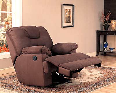 Comfortable Chocolate Microfiber Recliner