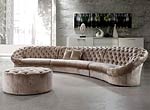 Leon Fabric Sectional Sofa, Chair and Round Ottoman