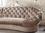 Leon Fabric Sectional Sofa, Chair and Round Ottoman