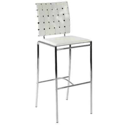Carina Bar Chair-White-Chrome