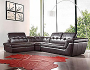 Espresso Leather Sofa Sectional VG97