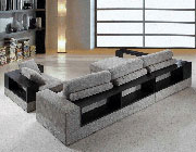 Brown Fabric Sectional with Ottoman VG39