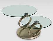 Modern glass coffe table with swivel tops