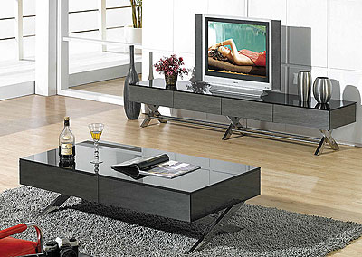 Modern glossy gray coffee table CR1074