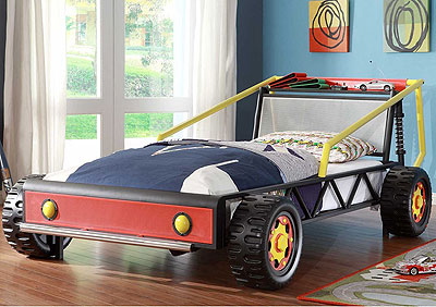 Red Twin Race Car Bed