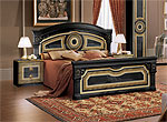 Aida Italian Bed Black with Gold