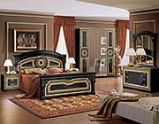 Aida Italian Bed Black with Gold