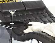 Modern Leather Lounge Chair EStyle 804 in Black