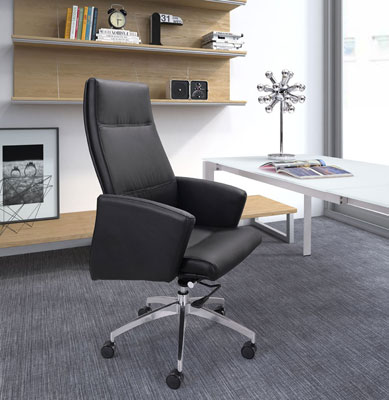 Modern Black Leatherette High Back Office Chair Z-080