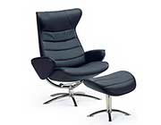 Fjords Tinde Ergonomic Recliner in Black by Hjellegjerde