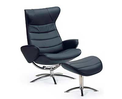 Fjords Tinde Ergonomic Recliner in Black by Hjellegjerde