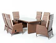 Outdoor dining set Tan Rattan VG497