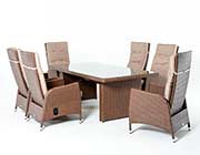 Outdoor dining set Tan Rattan VG497