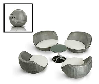 Modern Silver Patio set VG654