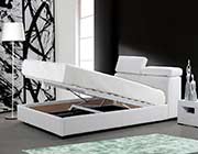White Eco Leather Bedroom with storage VG19