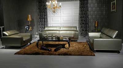 Modern Bronze Leather sofa set