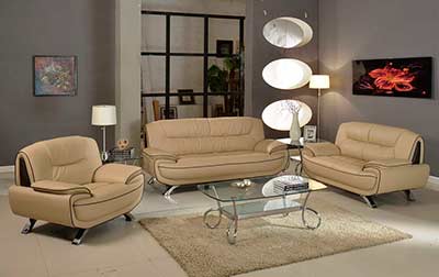Modern Beige Leather Sofa GU-405