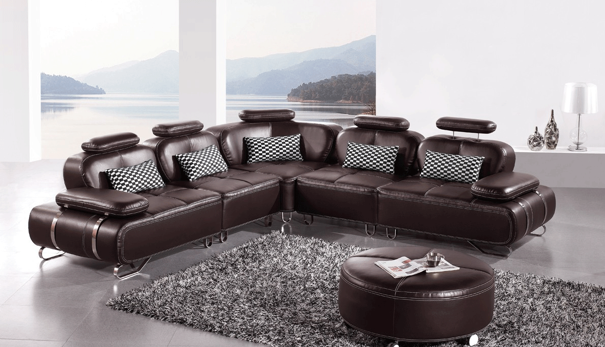 B Leather Sectional Ae67 