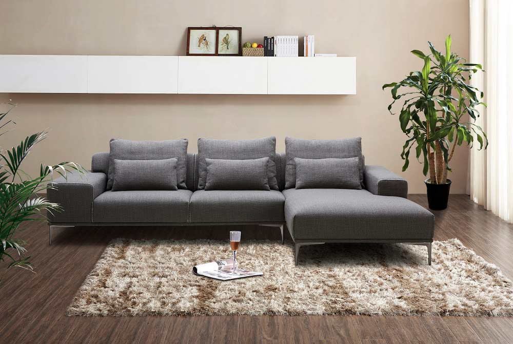 Modern Fabric Sectional Sofa Dark Grey Nj Christopher B 