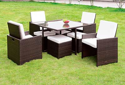 Modern 9pc Dining Patio Set FA101