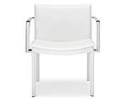 Office Conference Chair in White Leatherette Z142