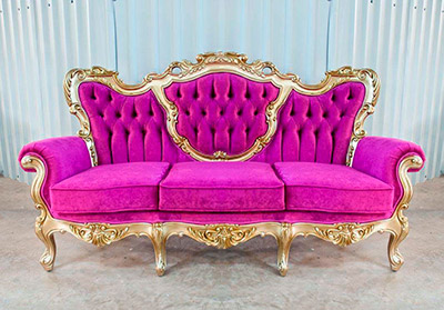 Fuchsia Velvet Provincial Sofa 6331