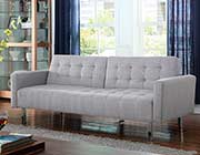 Sofa Bed in Light Grey Wooven Fabric CO616