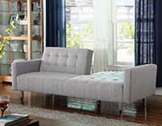 Sofa Bed in Light Grey Wooven Fabric CO616