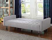 Sofa Bed in Light Grey Wooven Fabric CO616