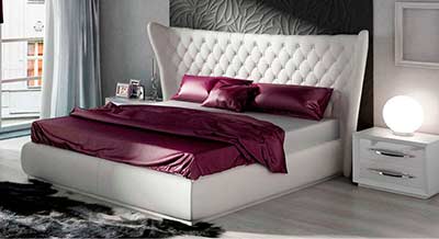 White Leather Bed EF Mercedes