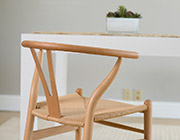 Side Chair with Natural Rush Seat Edana