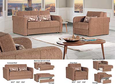 Brown Fabric Sofa Bed Form