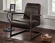 Rubbed Brown Leatherette Accent Chair NP 006