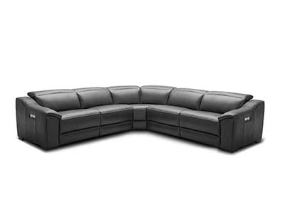 Dark Grey Leather Sectional NJ 775