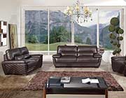 Dark Brown Italian leather sofa set AEK 019