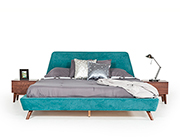 Teal and Walnut Bed VG Louiza