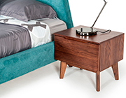 Teal and Walnut Bed VG Louiza