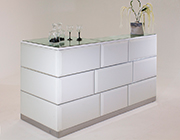 Glass Top Bar in White Sh Dianne