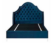 Blue Velvet Upholstered Bed CO 101