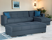 Carlita Dark Blue Fabric Sofa Sleeper by Demka