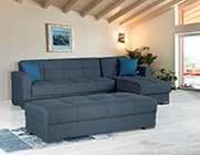 Carlita Dark Blue Fabric Sofa Sleeper by Demka