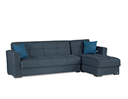 Carlita Dark Blue Fabric Sofa Sleeper by Demka